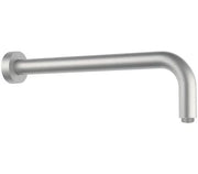 Braccio doccia tondo a parete in acciaio inox con rosetta, 30 cm