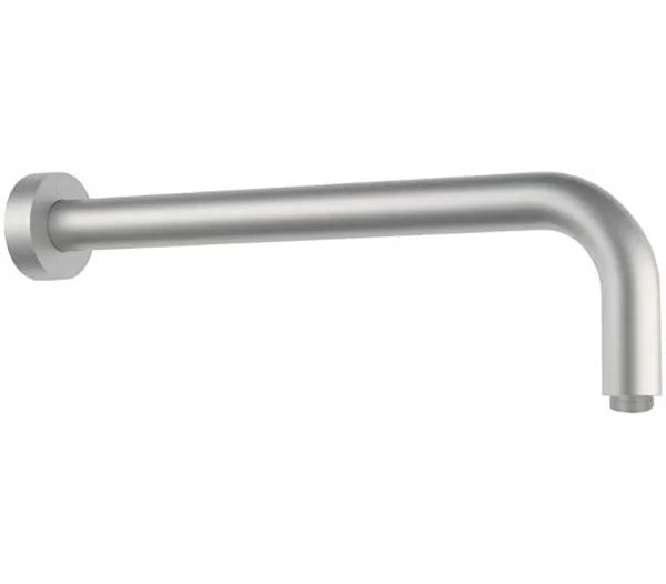 Braccio doccia tondo a parete in acciaio inox con rosetta, 30 cm