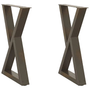 Set di 2 gambe regolabili per tavolo da pranzo 60 x 73 cm design moderno acciaio naturale 02_0057009