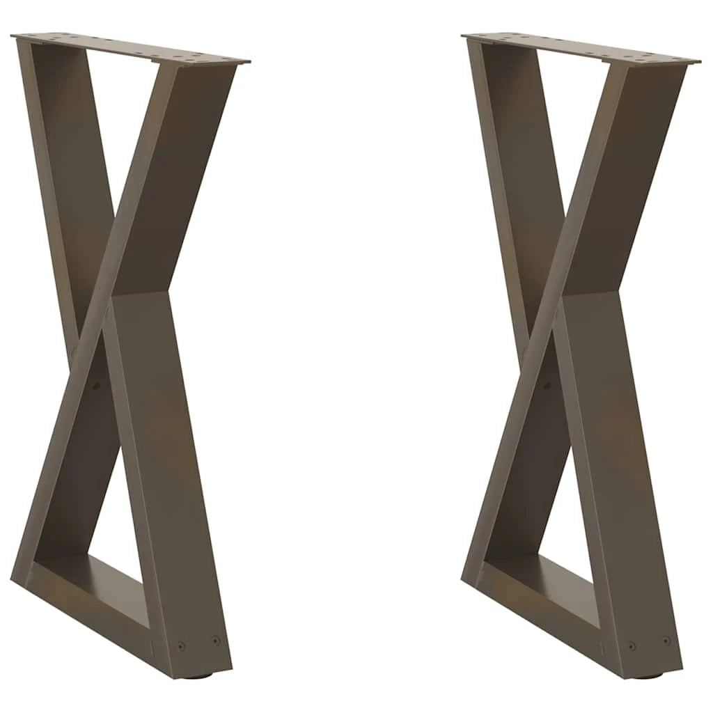 Set di 2 gambe regolabili per tavolo da pranzo 60 x 73 cm design moderno acciaio naturale 02_0057009