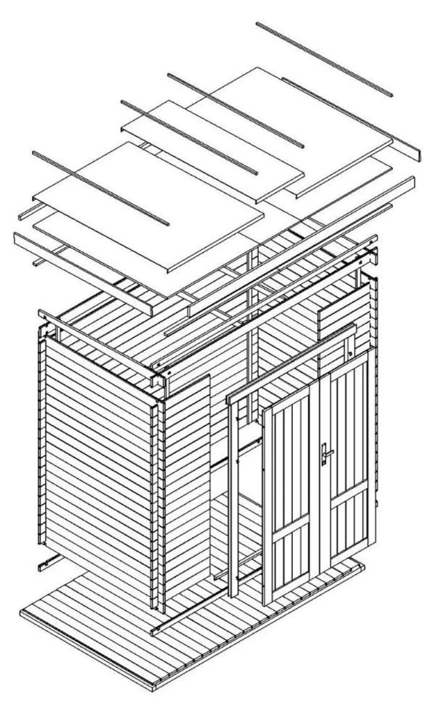 Casetta da Giardino in Legno 2,22 m² TIMBELA M311F1+M311G