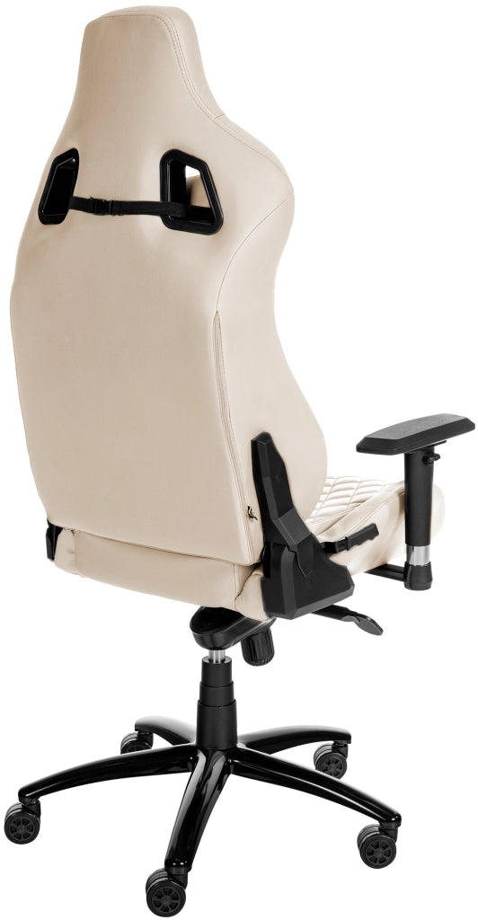 Sedia da ufficio Keren in pelle vera crema
