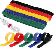 Set di Cinture per Cavi in Raffia Riciclabili da 100 pezzi - Accessori da Viaggio Pratici in 5 Colori - Organizzazione e Ordine in Movimento