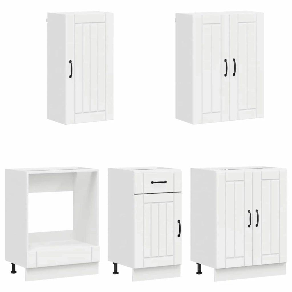 Unità Cucina LUCCA 5 pcs Bianco Lucido Legno ingegnerizzato 3438259