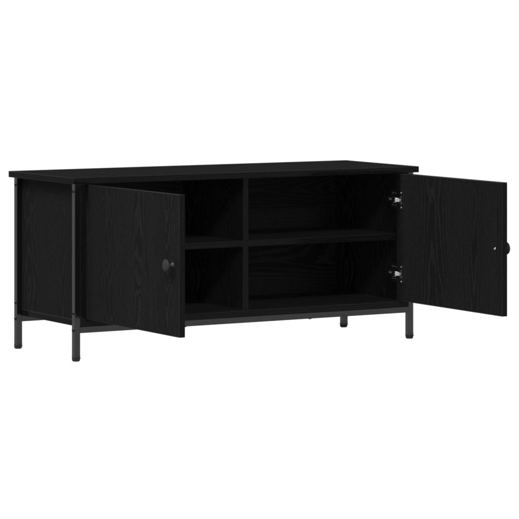 TV Stand in Rovere Nero Rovere Nero Truciolato, Metallo