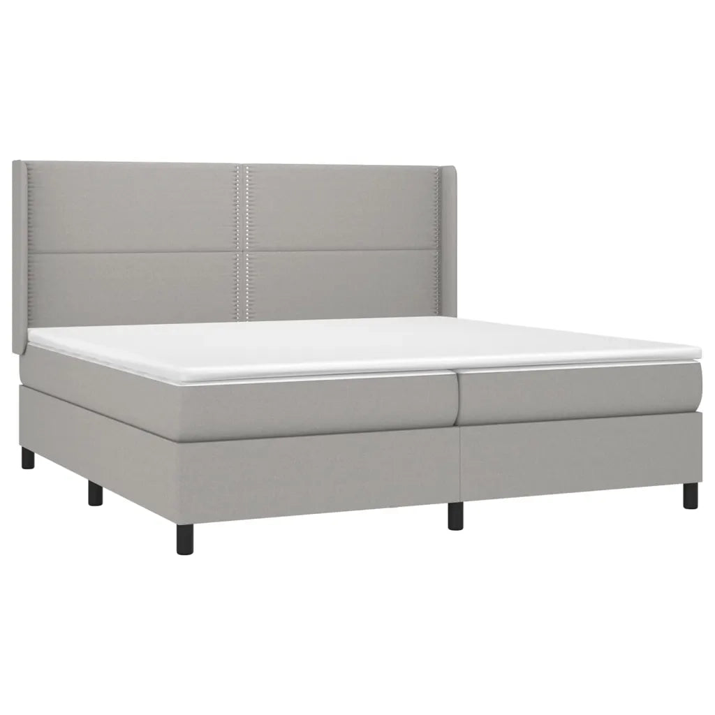 Letto a Molle Materasso e LED Grigio Chiaro 200x200 cm Tessuto 3138261