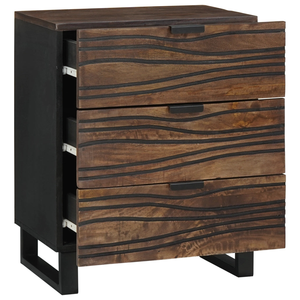 Mobile per Comodino 50x33x60 cm Legno Massello di Mango & Legno Ingegnerizzato