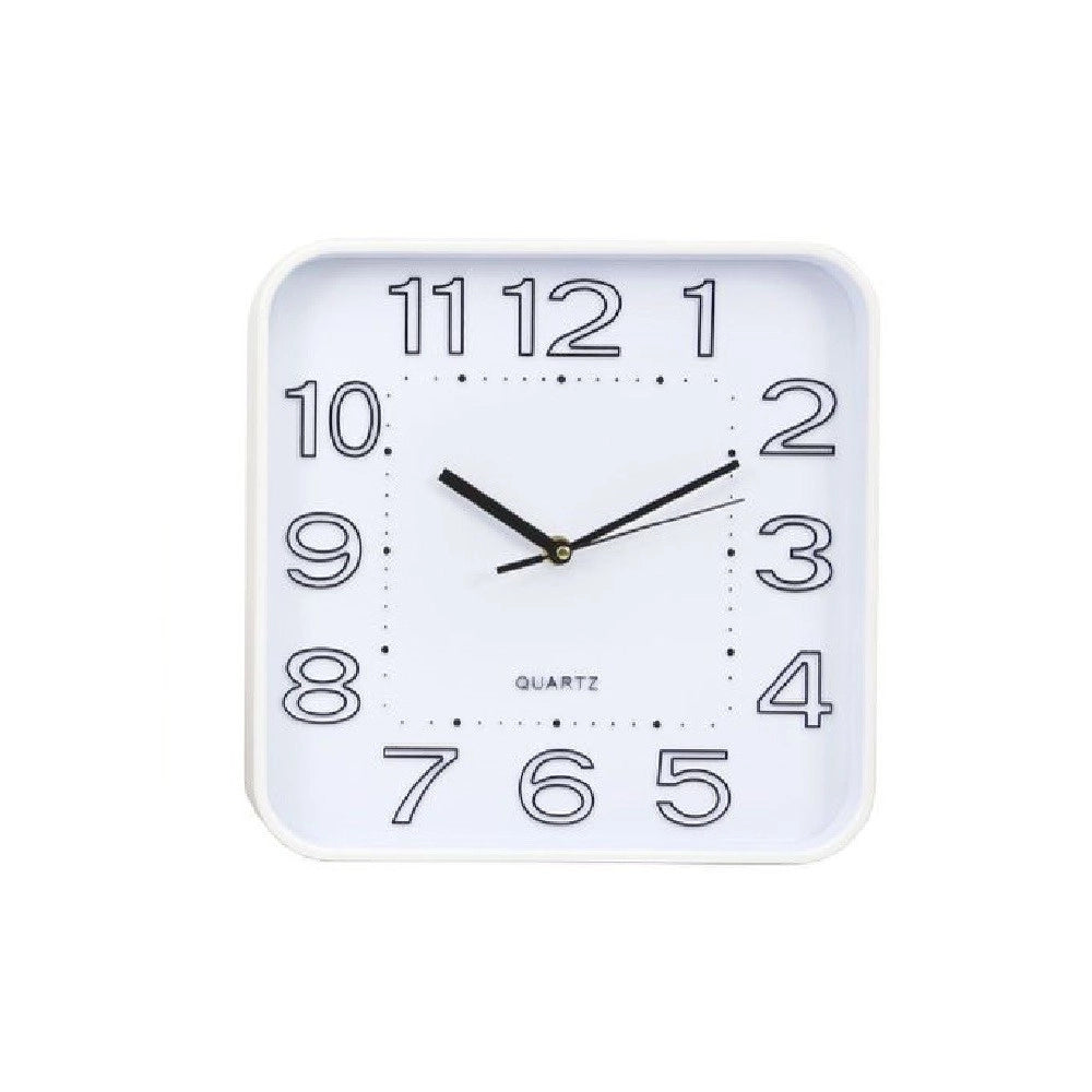 Trade Shop - Orologio Da Parete Muro A Quarzo Quadrato Analogico Casa Ufficio Da 30 Cm 196872 -