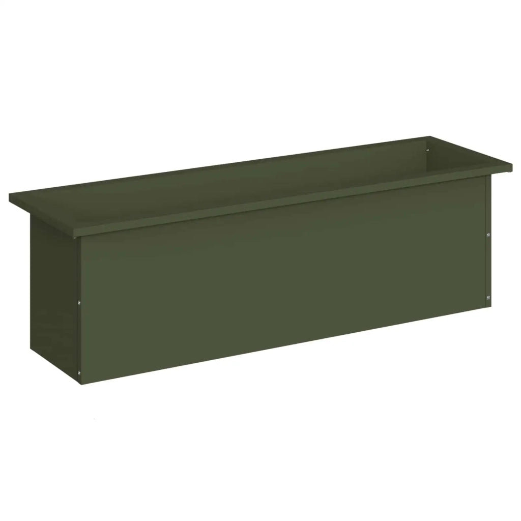 Fioriera da giardino con LED Verde Oliva 30 x 100 x 30 cm 8008118