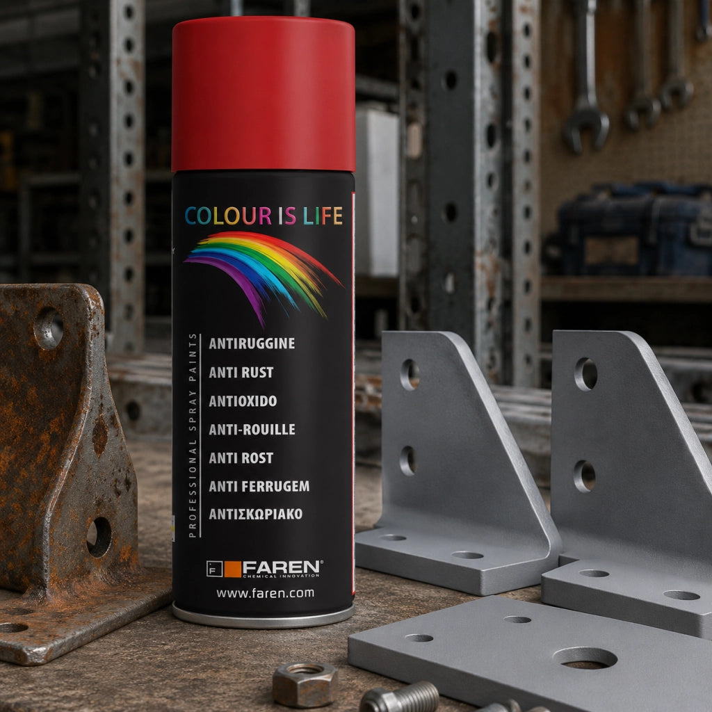 Faren vernice spray acrilica antiruggine grigio opaco 400 ml fondo protettivo