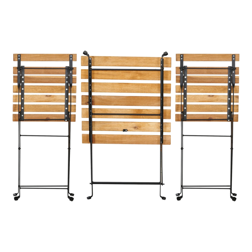Set bistrot 3 pezzi acciaio e legno di acacia nero naturale 03_0010678