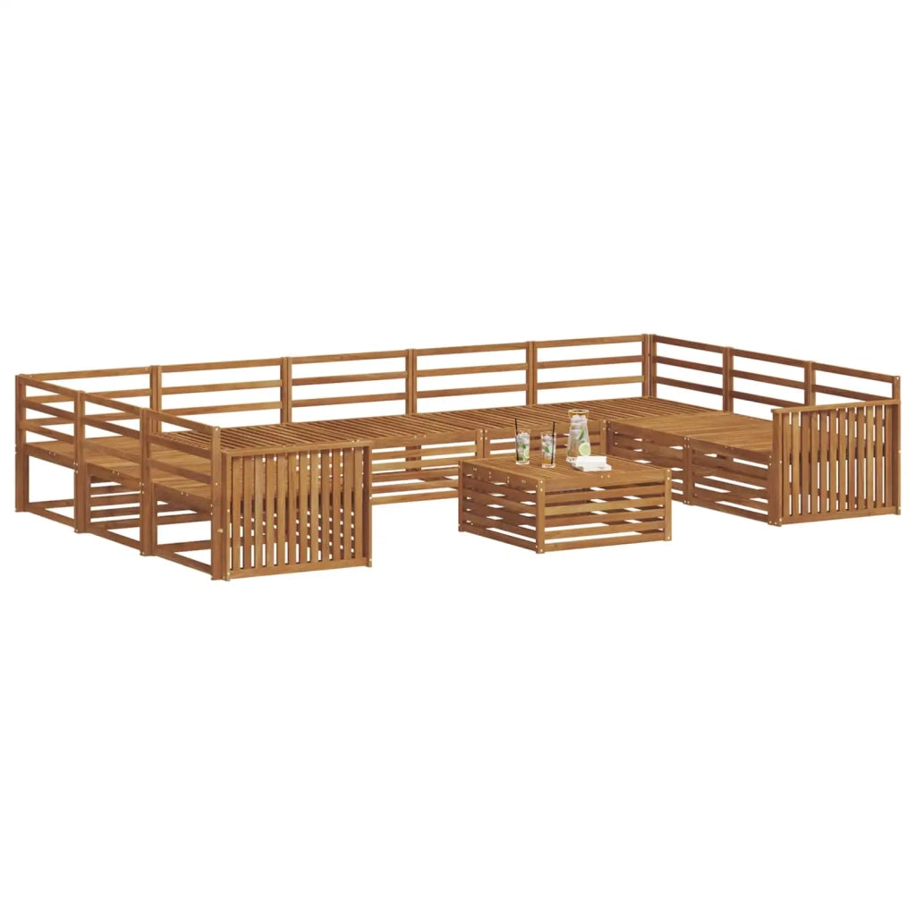 Set divani 10 pcs Naturale Legno di Acacia Massello 3374164