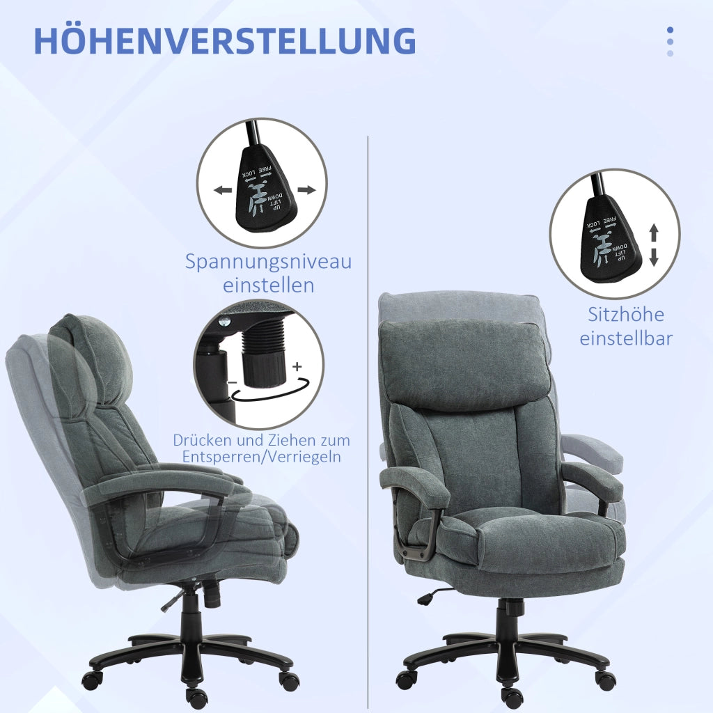 Sedia da ufficio alta portata 200 kg ¨C Xylo ¨C struttura robusta tessuto grigio