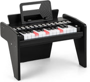 Tastiera Pianoforte per Bambini a 25 Tasti, Mini Pianoforte Digitale Giocattolo, con Velocità e Volume Regolabili, Tasto Luminoso e Leggio, Modalità Didattica, per 3+ Anni (Nero)