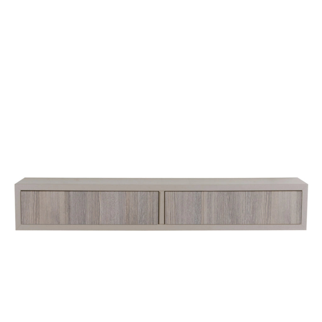 Mensola da Muro con 2 Cassetti Modello DOMINO, Comodino Sospeso, Mensola da Parete, 88.2x13.4 p20 cm. Finitura TALPA/R.MOKA - MADE IN ITALY