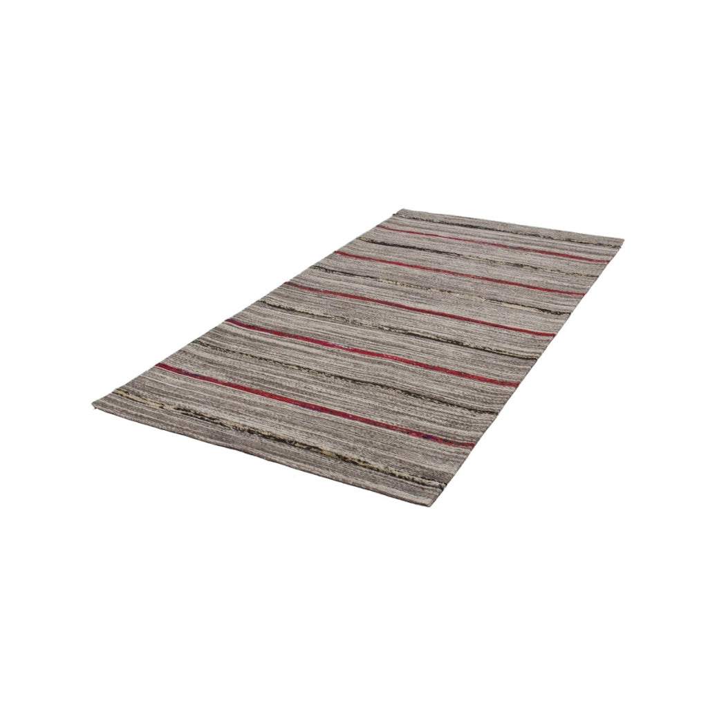 Tappeto Kilim Evita 100 in Lana e Seta Naturale e Rosso