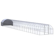 Pollaio recinto per polli da esterno 3 x 24 x 2 m acciaio zincato argento 02_0044008