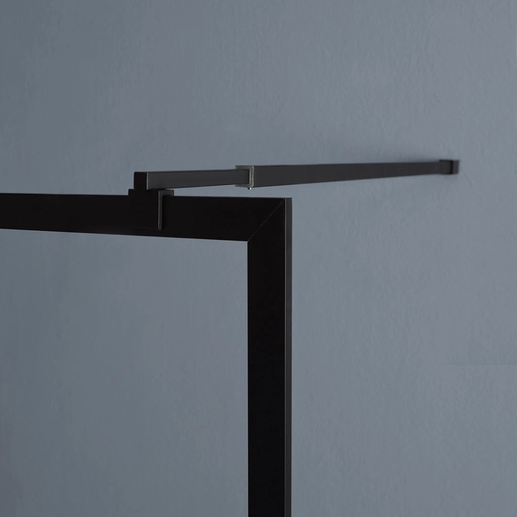 Parete doccia 140 cm trasparente nera