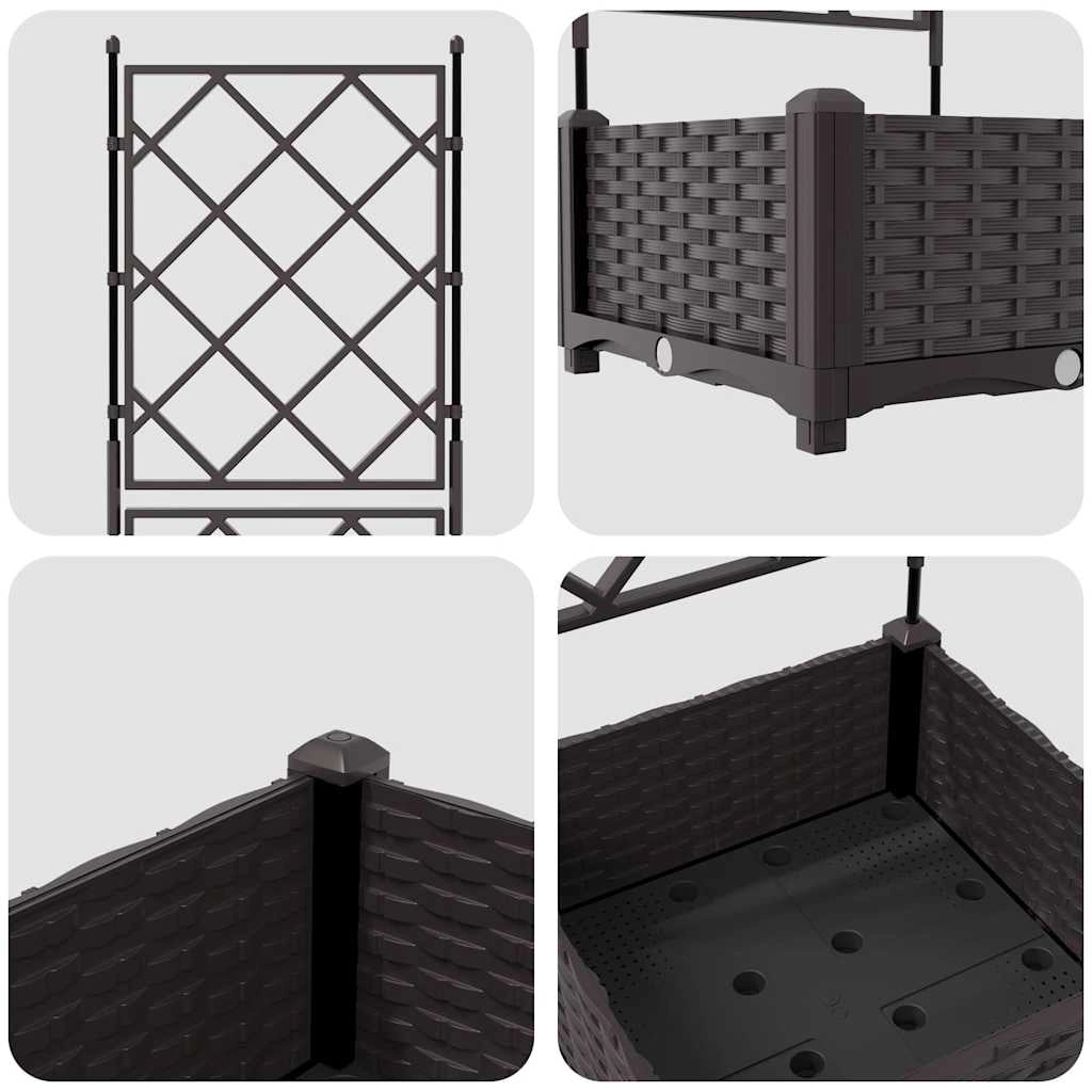 Fioriera moderna da giardino per esterni 40 x 40 x 125 cm resistente design elegante acciaio marrone 02_0058510