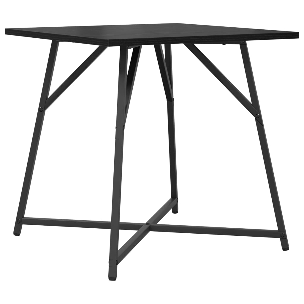 Tavolino  2 pezzi Nero Rovere in Legno Ingegnerizzato e Metallo
