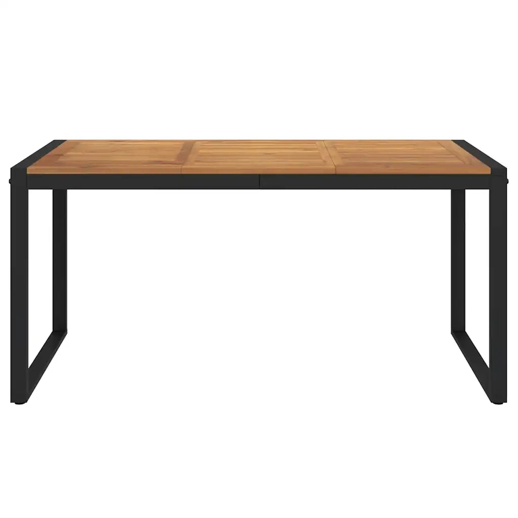 Tavolo Giardino | Tavolino da esterno con Gambe a U 160x80x75cm Legno Massello Acacia