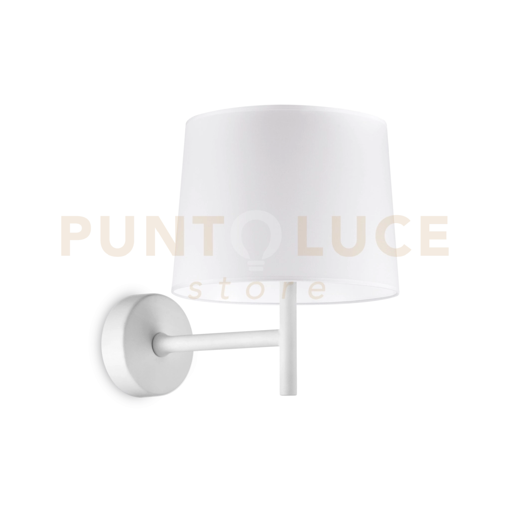 SET UP APPLIQUE 1 LUCE ATTACCO E27 IN METALLO BIANCA