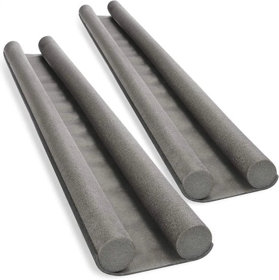 Blocco Ventilazione Porta - Doppia Tappatura - Funziona Senza Ventilazione - Montaggio Senza Foratura - 86 Cm di Lunghezza - Grigio