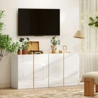 Credenza con ante Soft-Close, ripiano adattabile, per Soggiorno, Cucina, Sala da Pranzo, Bianco