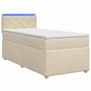 Letto box spring con materasso Crema 80 x 200 cm Tessuto 3452301