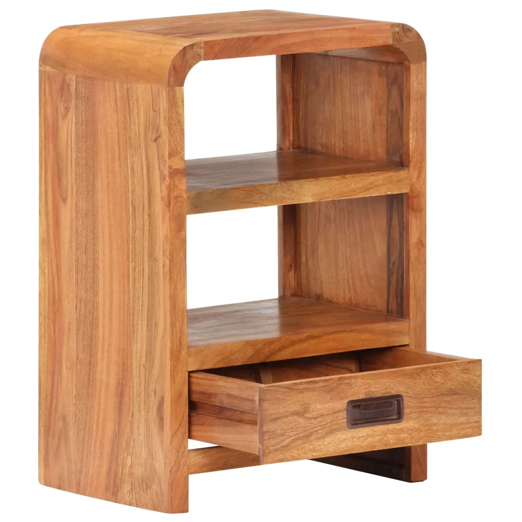 Comodino 40x30x60 cm in Legno Massello Acacia Finitura Ambra 289633