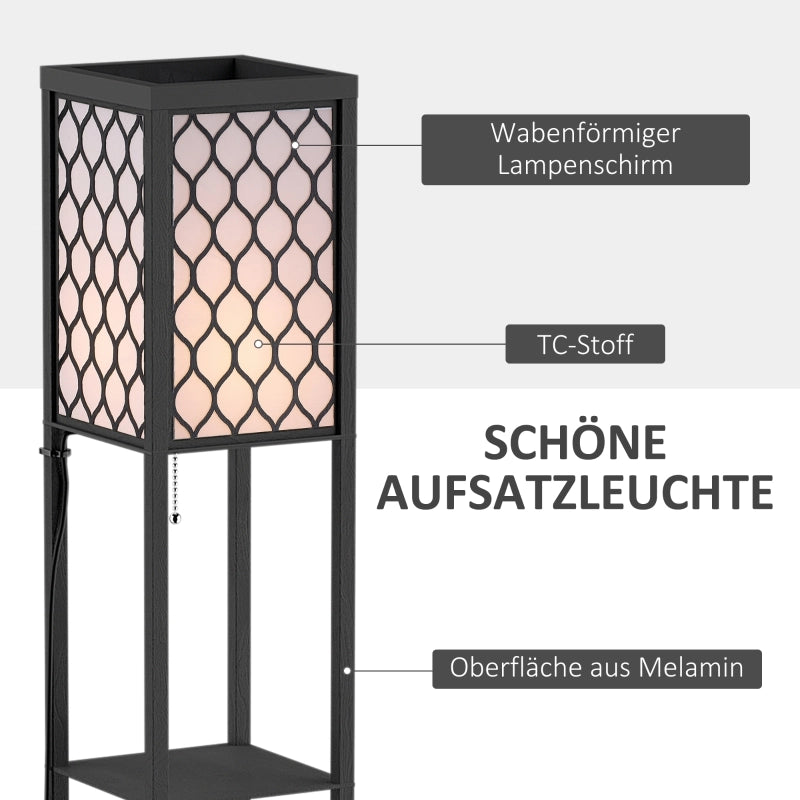 LAMPADA PIANTANA CON 3 RIPIANI 26x26x160 cm MDF NERO