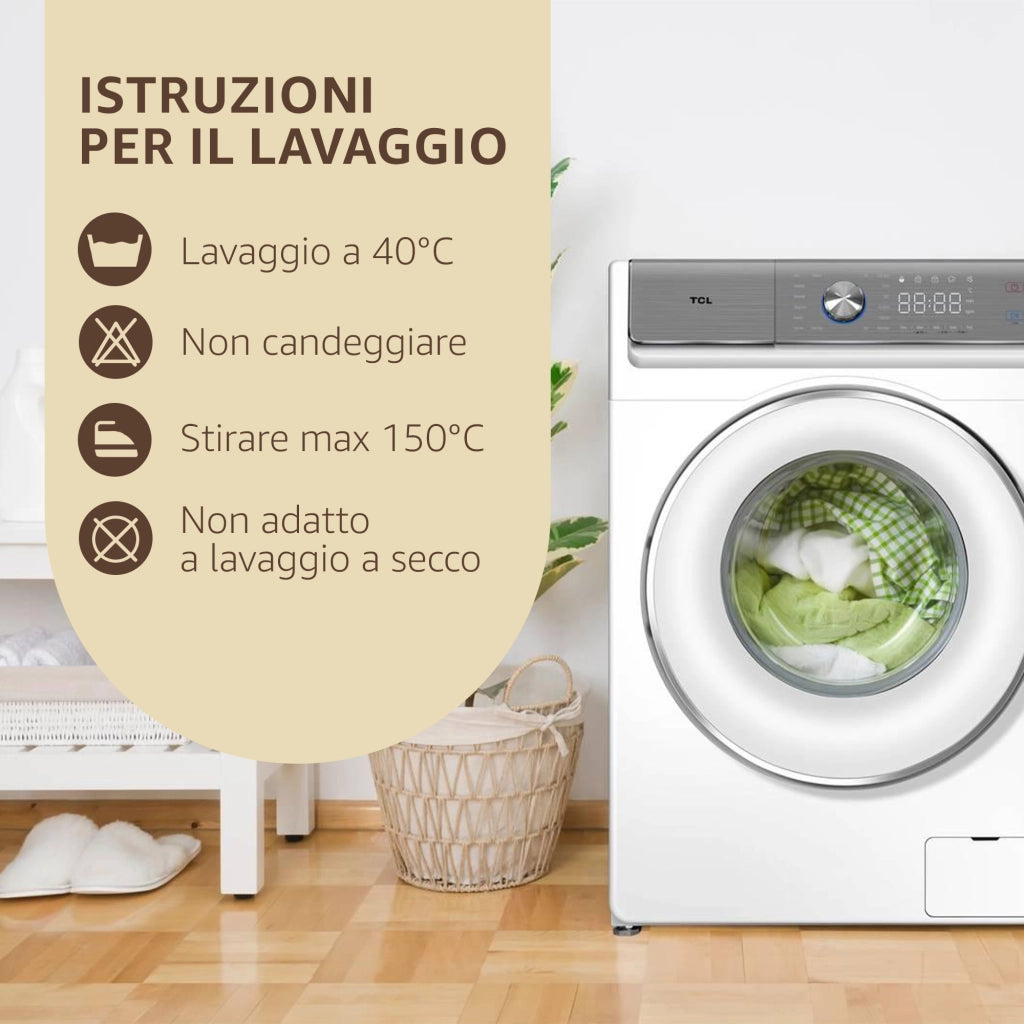 Set 4 Federe Cuscini Letto 50x80 Cotone 100%, 2x Coppie Fodere con chiusura a Busta