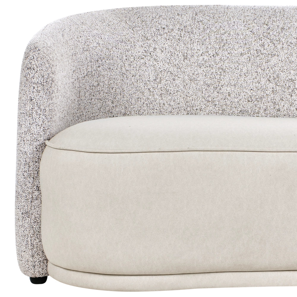 Divano 3 posti in Tessuto poliestere Due tessuti Beige chiaro stile moderno