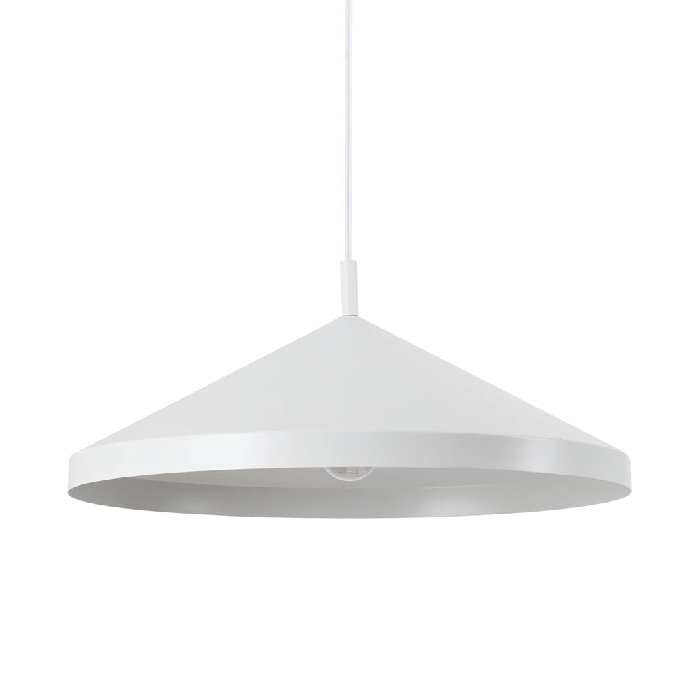 Sospensione Industrial-Minimal Yurta Metallo Bianco 1 Luce E27 D50