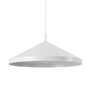 Sospensione Industrial-Minimal Yurta Metallo Bianco 1 Luce E27 D50