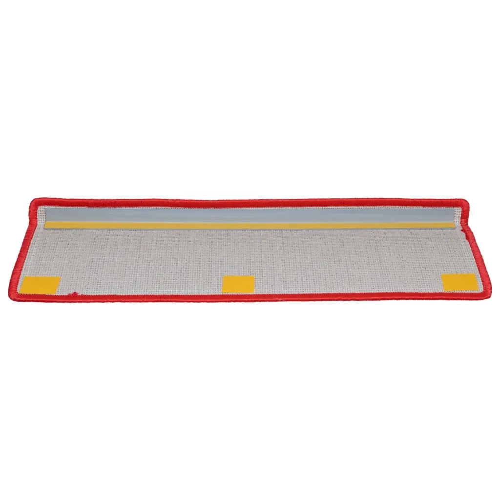 Tappetini per scale 10 pz | Gradini per Scale 65x21x4 cm Rosso Bordo rettangolare
