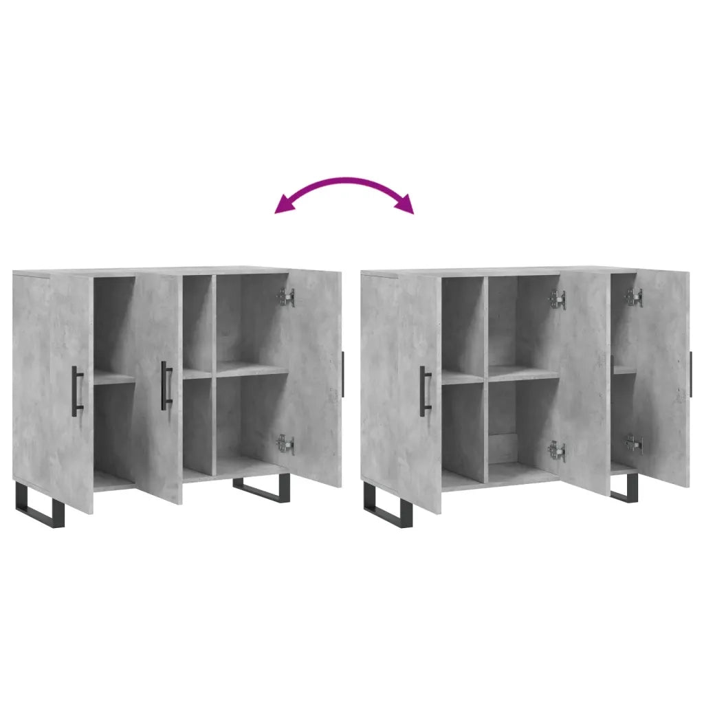 Credenza | Madia | Buffet da pranzo | Armadio da pranzo Grigio Cemento 90x34x80 cm in Legno Multistrato