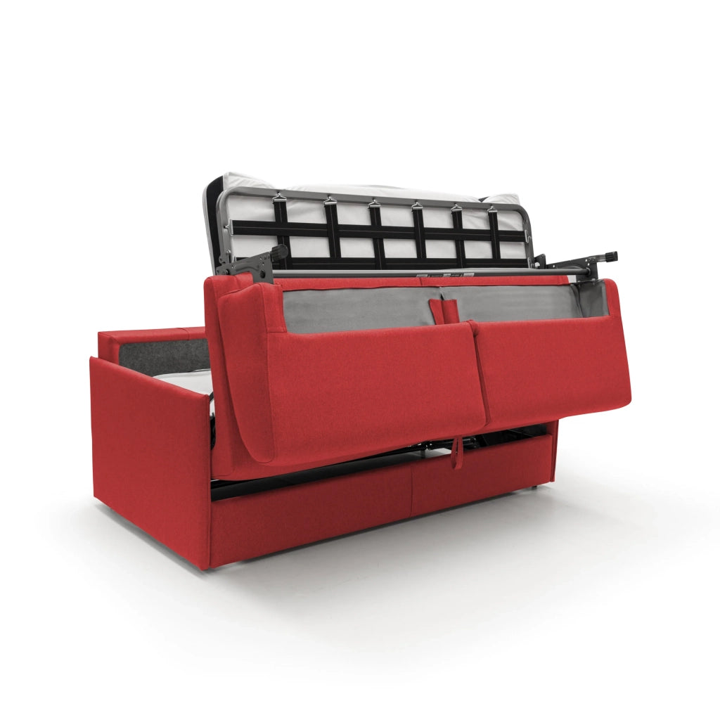 Evans Divano letto matrimoniale in tessuto impermeabile T13 169 cm (mat. 140x197) rosso
