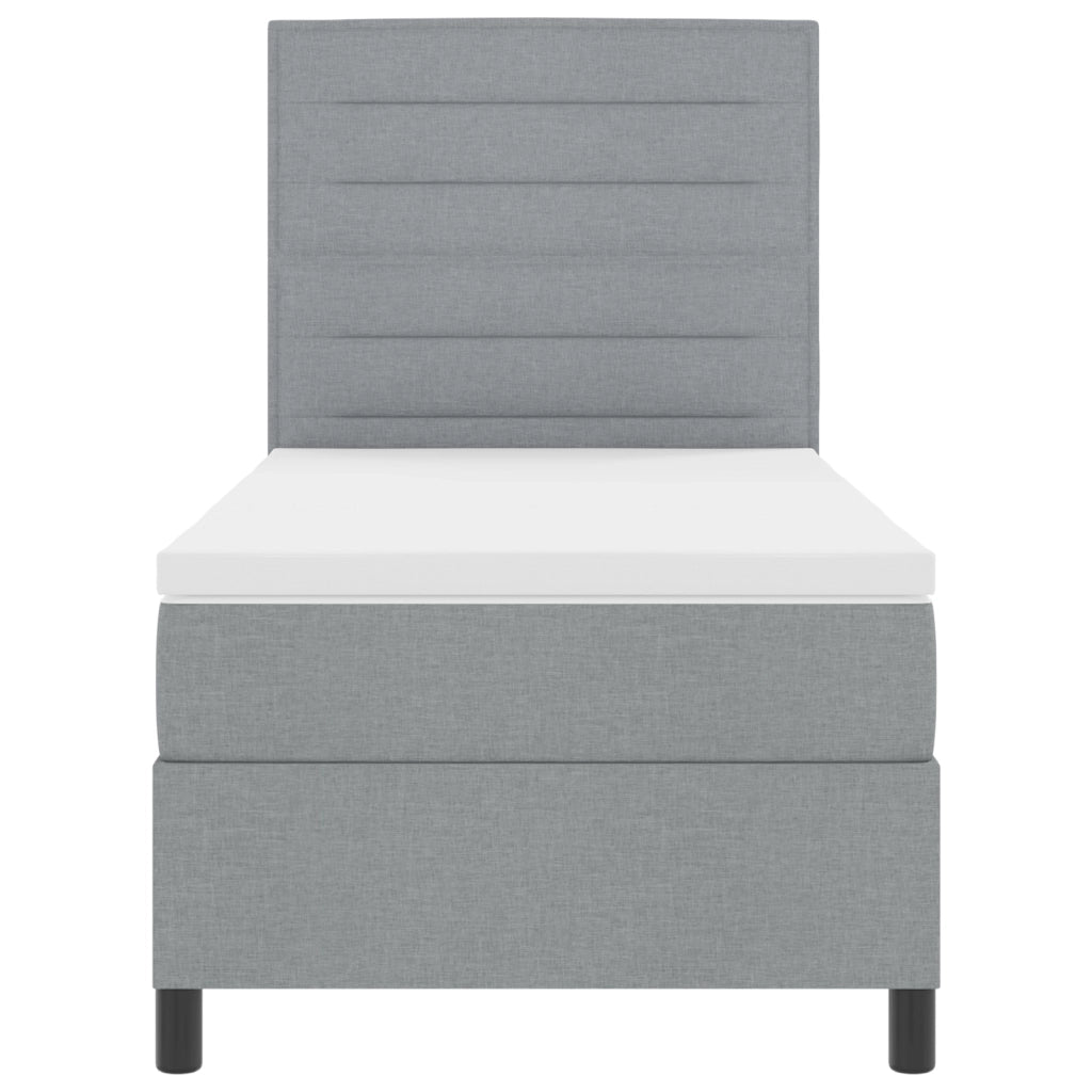 Letto a Molle con Materasso Grigio Chiaro 80x200 cm Tessuto