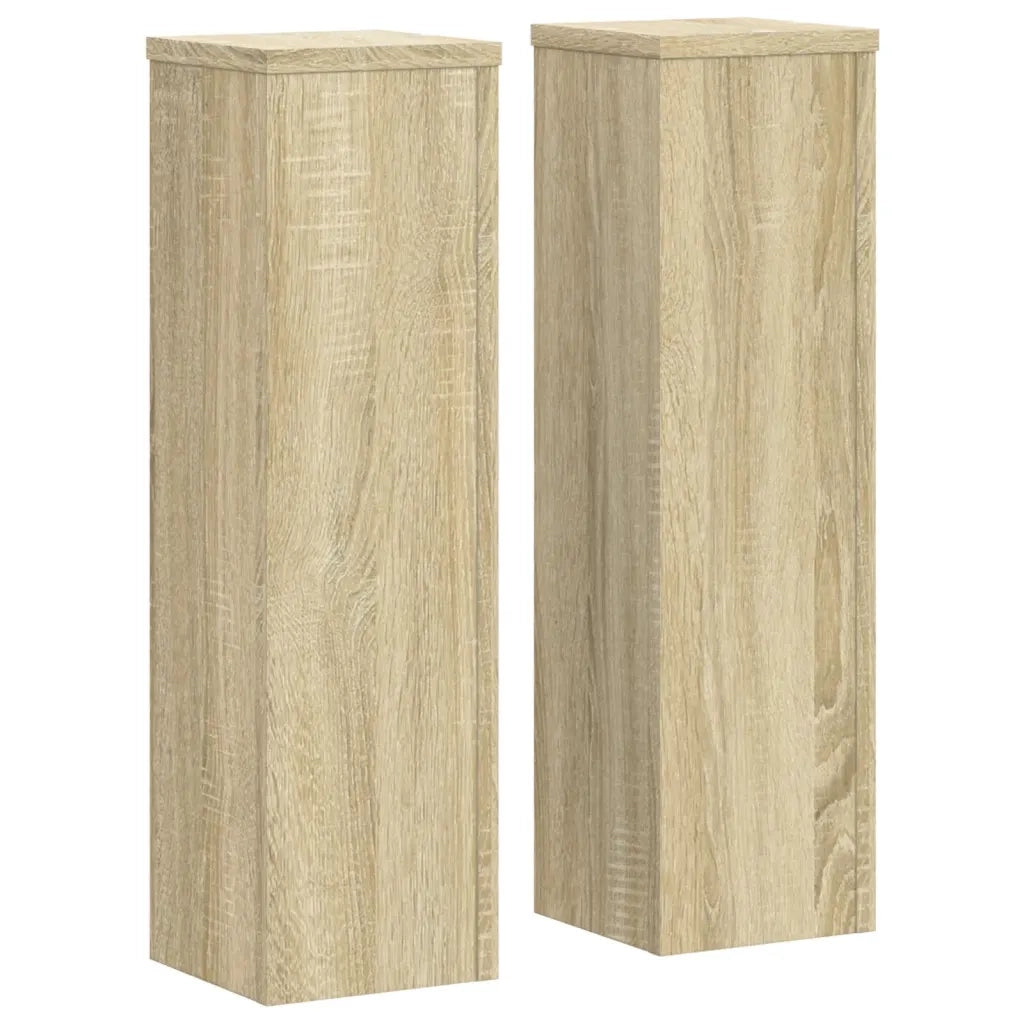 Supporti per Piante 2 pz Rovere 17x17x60 cm in Multistrato 852935