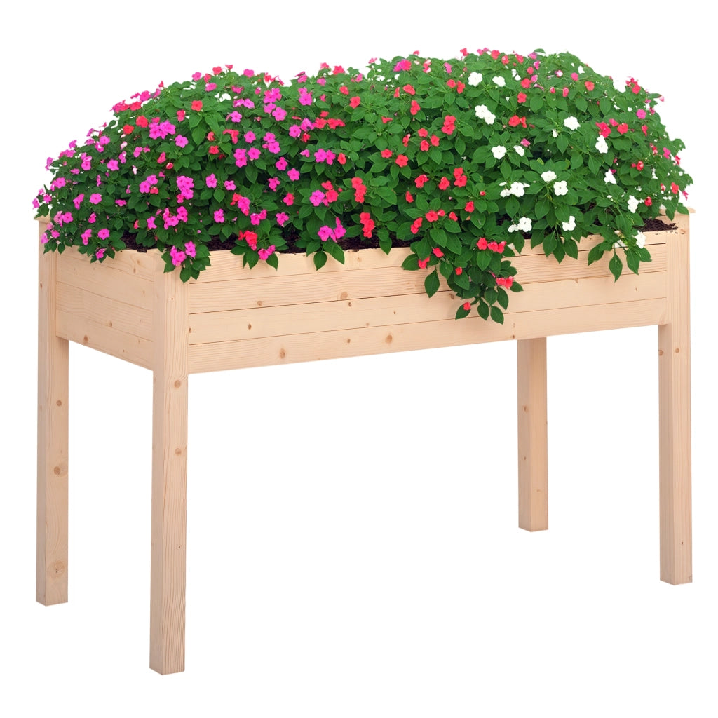 Letto Rialzato per Orto con Tessuto ¨C zephmum ¨C Legno 122.5x56.5x76cm