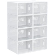 Scarpiera modulare con 8 vani in plastica trasparente, 25x35x19 cm per vano
