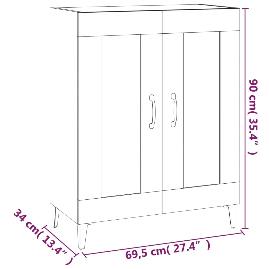 Buffet credenza cassettiera armadio mobile contenitore organizer cucina soggiorno rovere Sonoma 69,5 x 34 x 90 cm legno ingegnerizzato marrone 02_0031673