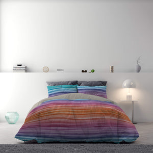 Copripiumino Matrimoniale con Stampa sul Sacco e Federe Doubleface Rainbow