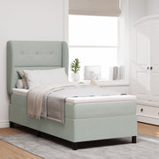 Letto Box Spring con Materasso Grigio Chiaro 80x200 cm in Velluto