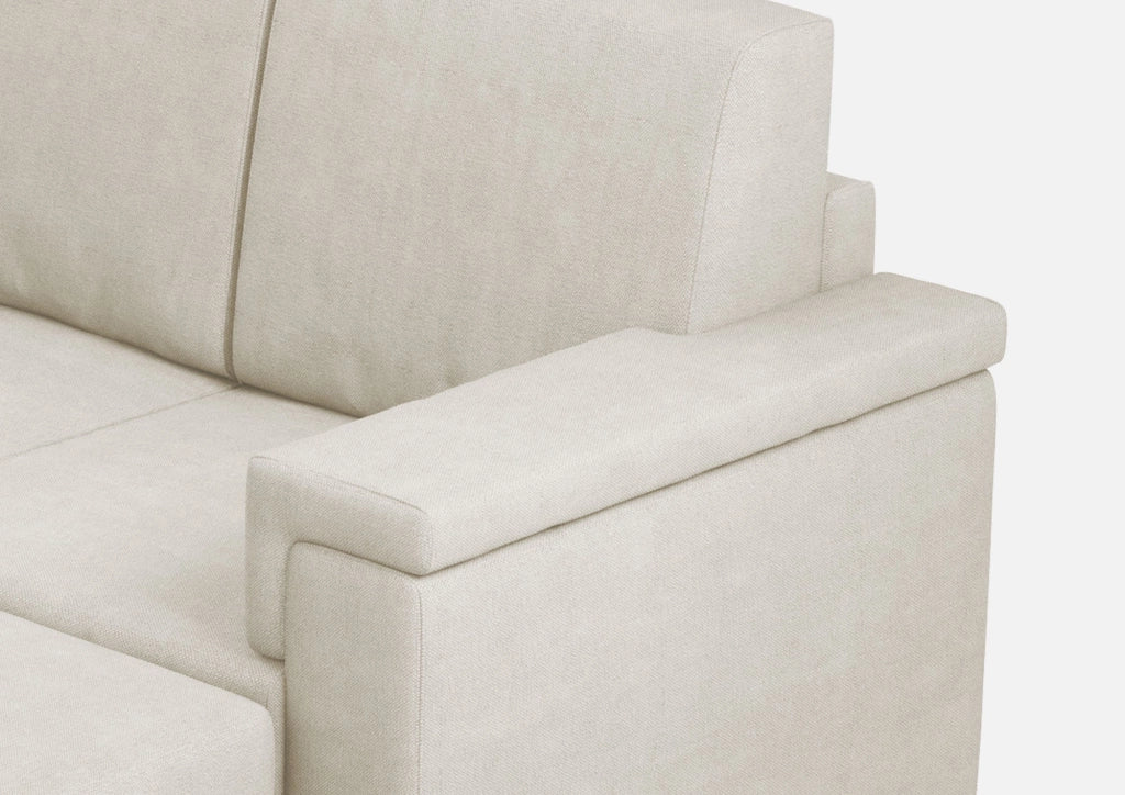 Divano 3 Posti con Pouf 208x155x85 cm Marrak in Tessuto Latte