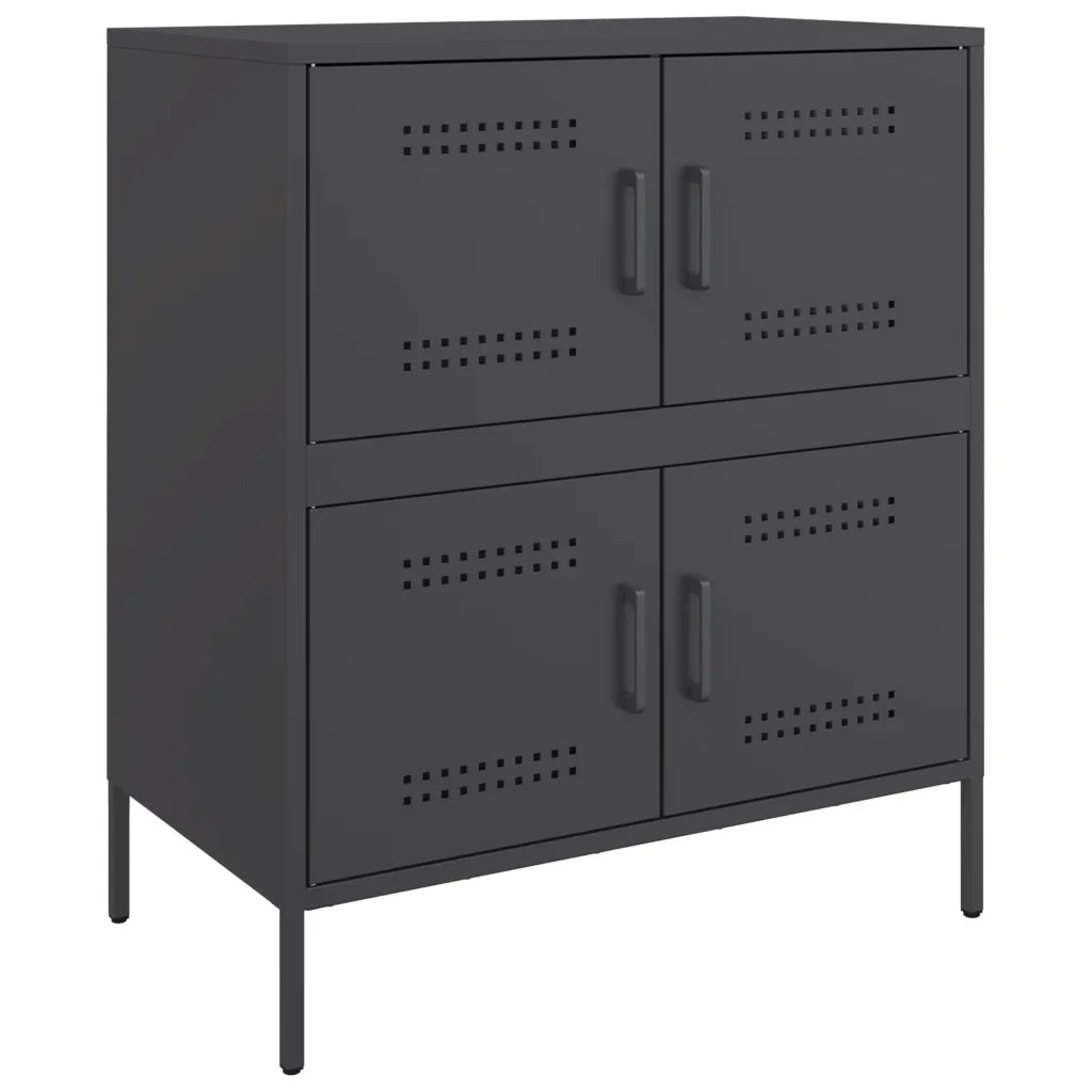 Credenza | Madia | Buffet da pranzo | Armadio da pranzo Nera 68x39x79 cm in Acciaio