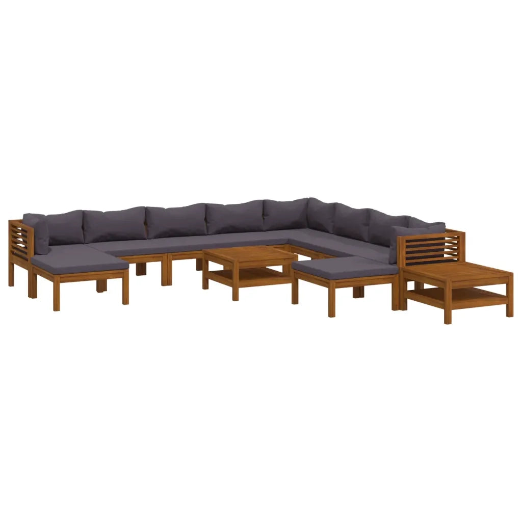 Set Divani da Giardino 12 pz con Cuscini in Massello di Acacia 3086912