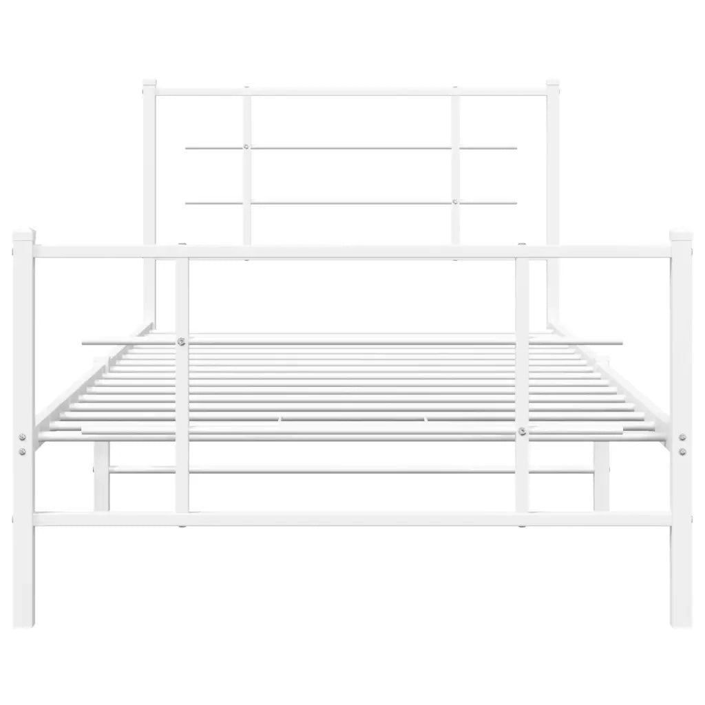 Giroletto con Testiera e Pediera Metallo Bianco 107x203 cm