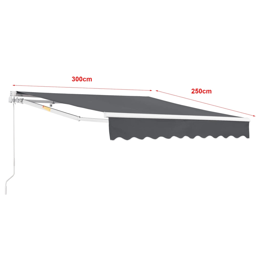 Tenda da sole con manovella 300 x 250 cm grigio scuro 03_0008305